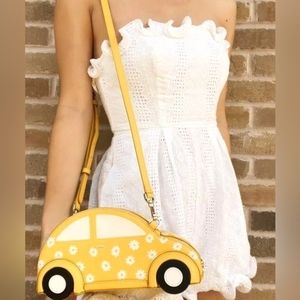 Kate Spade "Beep Beep" VW Car Yellow Daisy Crossbody Bag